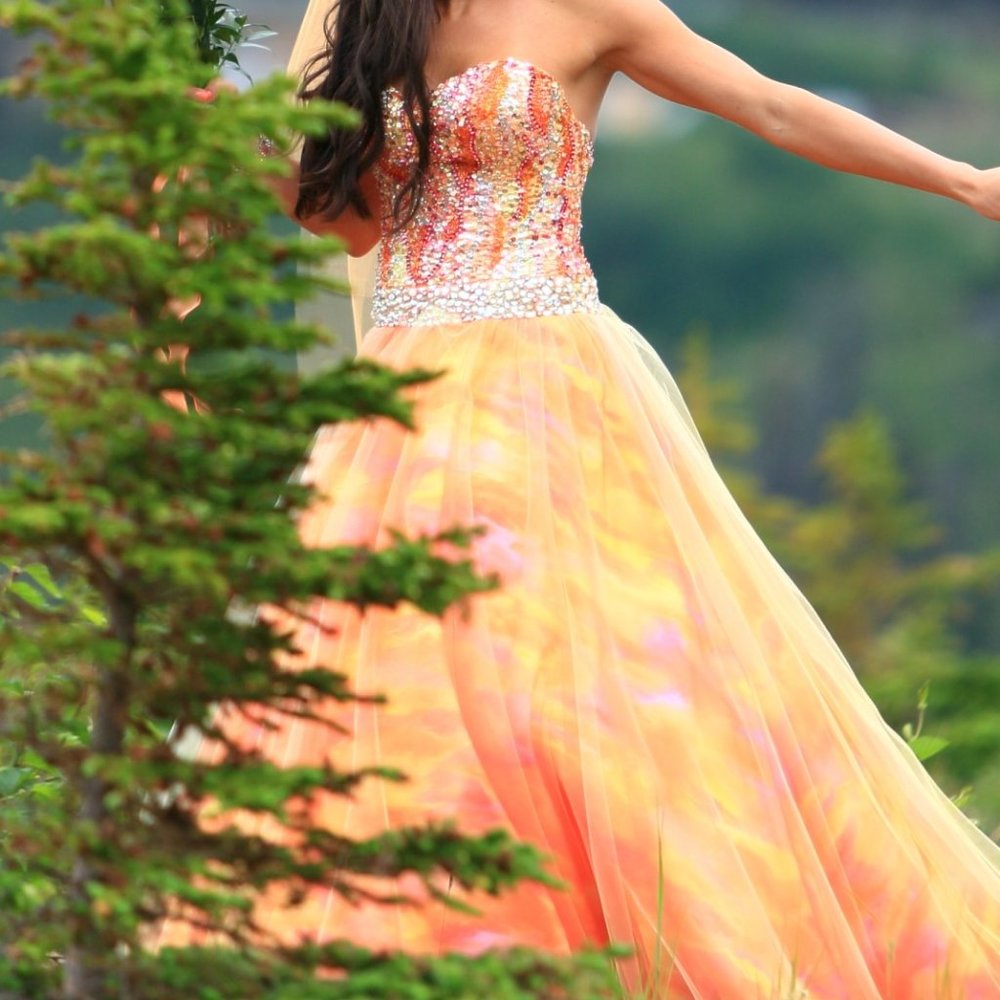 Orange quinceanera-type Dress - The Cool Collection